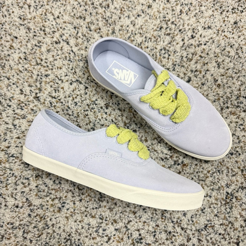 Vans Authentic Lowpro Shoes Fat Lace Lilac Lime Green Womens 7.5 Mens 6 Sneaker - Picture 7 of 7